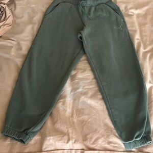 Puma Kids' Green Fleece Jogger Bottoms